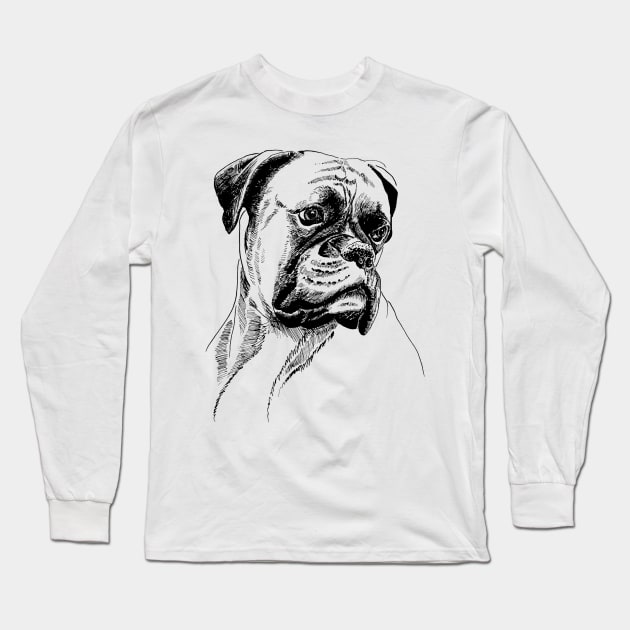 boxer dog Long Sleeve T-Shirt by VicaVeresk